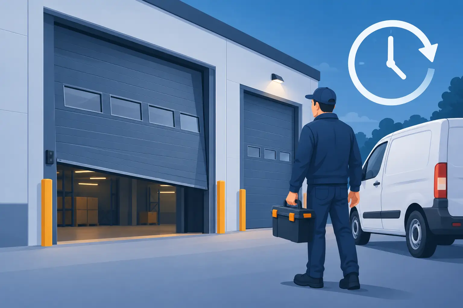 24 uur storingsdienst bedrijfsdeuren bij uitval
